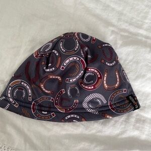 Karrits Equestrian Beanie lined fleece horseshoe print grey gray